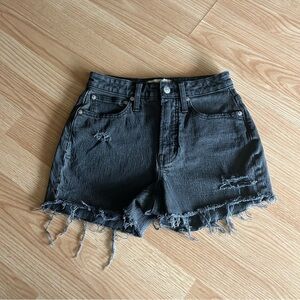 Madewell Ripped Black The Curvy Perfect Vintage Jean Shorts Women’s 24P